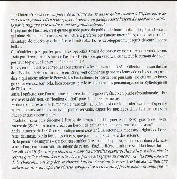 Various : La Gloire De L'Opérette 1922 - 1937 (2xCD, Comp)
