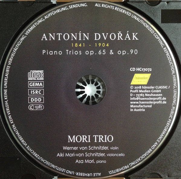 Antonín Dvořák - Mori Trio, Werner von Schnitzler, Aiki Mori-von Schnitzler, Asa Mori : Piano Trios Op. 65 & Op. 90 (CD, Album)