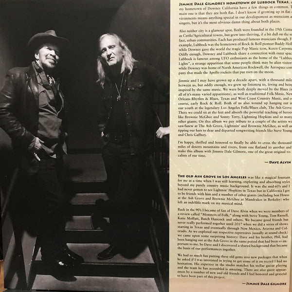 Dave Alvin & Jimmie Dale Gilmore : Downey To Lubbock (2xLP, Album, Gat)