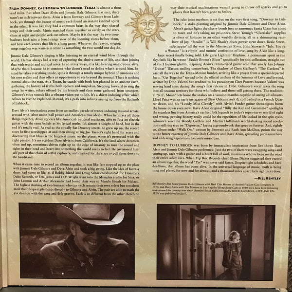 Dave Alvin & Jimmie Dale Gilmore : Downey To Lubbock (2xLP, Album, Gat)