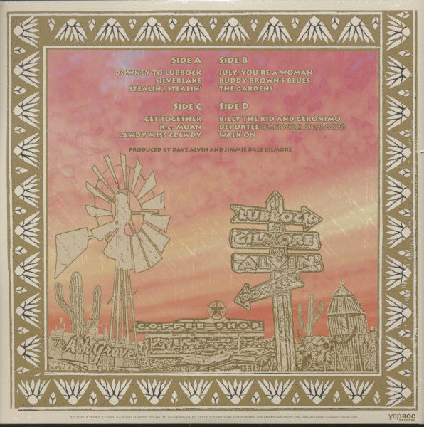 Dave Alvin & Jimmie Dale Gilmore : Downey To Lubbock (2xLP, Album, Gat)