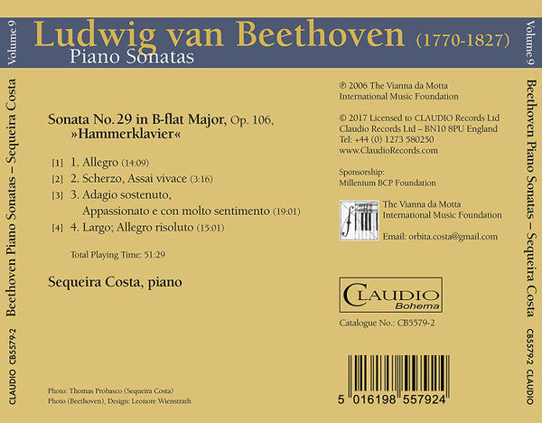 Ludwig van Beethoven, Sequeira Costa : Piano Sonatas, Vol. 9 (CD, Album)