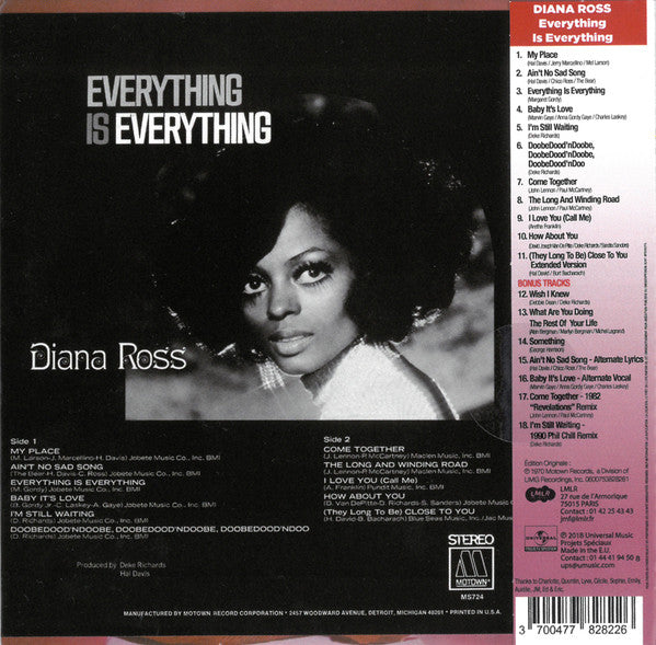 Diana Ross : Everything Is Everything (CD, Album, Ltd, RE, RM, Vin)