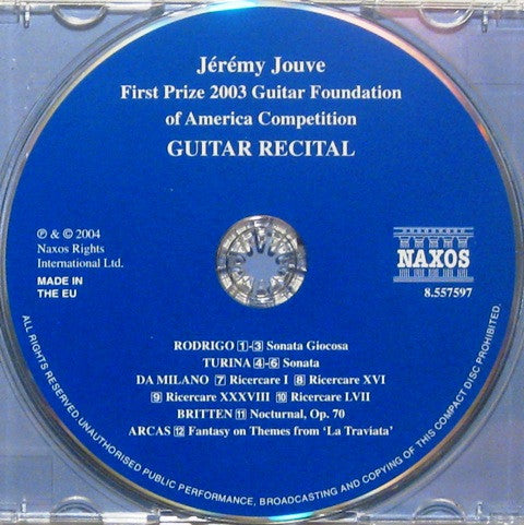 Jérémy Jouve : Guitar Recital (CD)