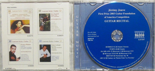 Jérémy Jouve : Guitar Recital (CD)