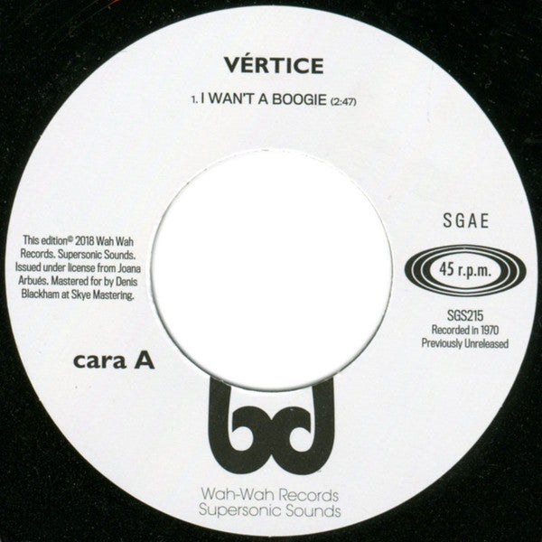 Vértice : I Want A Boogie / Thinking On You (7", Single, Ltd)