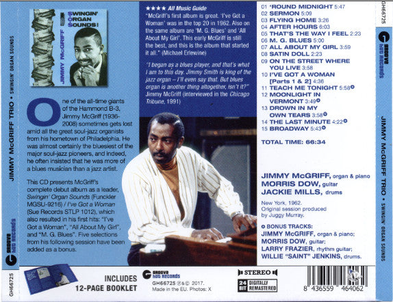 Jimmy McGriff Trio : Swingin' Organ Sounds! (CD, Album, RM)