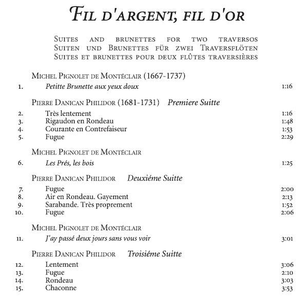 Pierre Philidor, Michel Pignolet de Montéclair, Marie-Céline Labbé, Marion Treupel-Frank : Fil D'argent, Fil D'or (CD, Album)