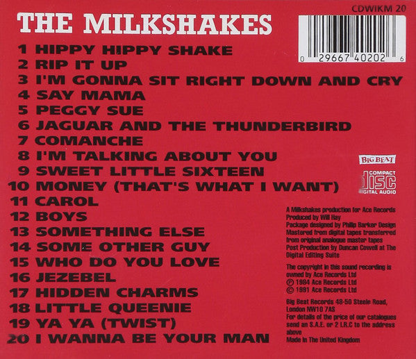 Thee Milkshakes : 20 Rock And Roll Hits Of The 50's And 60's (CD, Album, RE)
