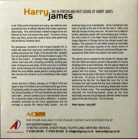 Harry James (2), Harry James And His Orchestra : The In Person And Hi-Fi Sound Of Harry James (2xCD, Comp, RM)