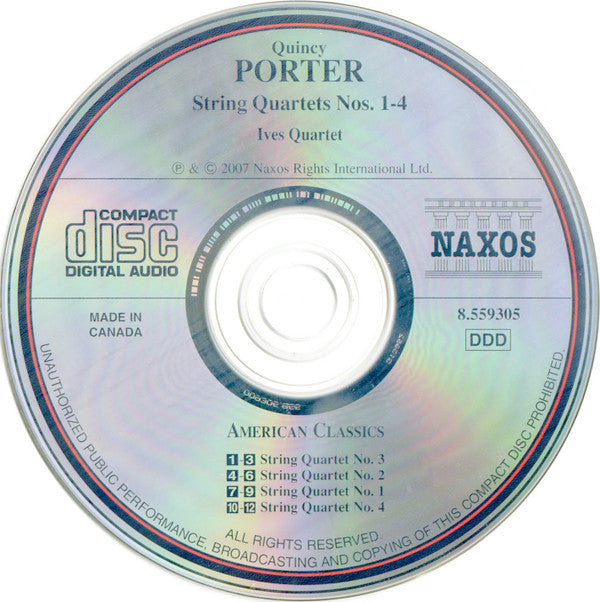 Quincy Porter, Ives String Quartet : String Quartets Nos. 1-4 (CD, Album)
