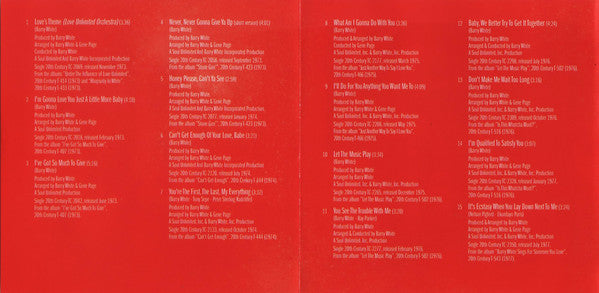 Barry White : Love's Theme (The Best Of The 20th Century Records Singles) (CD, Comp, Car)