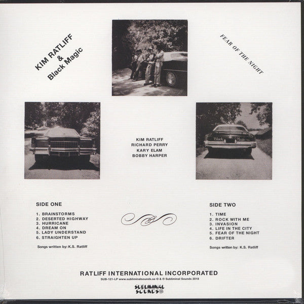 K.S. Ratliff and Black Magic : Fear Of The Night (LP, Album, Ltd, RE)