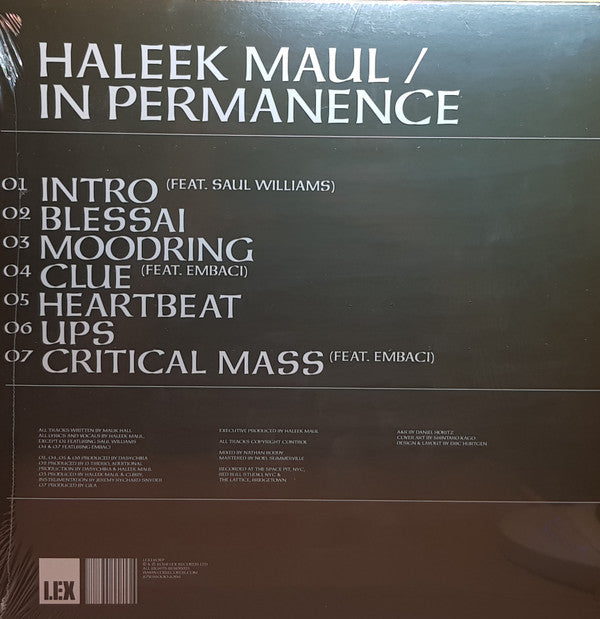 Haleek Maul : In Permanence Ep (12", EP, Ltd, Red)