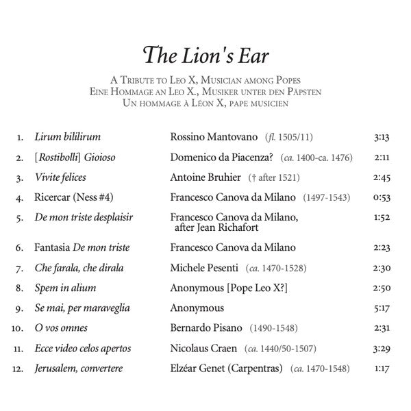 La Morra, Corina Marti, Michał Gondko : The Lion's Ear (CD)
