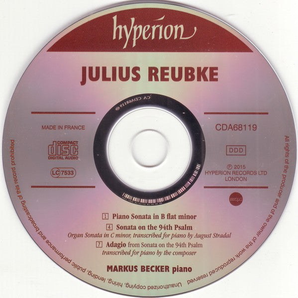 Julius Reubke, Markus Becker (4) : Sonatas (CD, Album)
