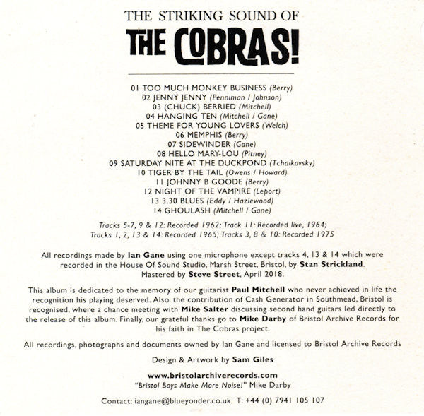 The Cobras (12) : The Striking Sound Of the Cobras! (CD, Album)