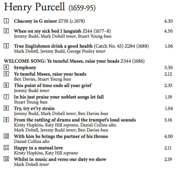 Henry Purcell, The Sixteen, Harry Christophers : Royal Welcome Songs For King James II (CD, Album)