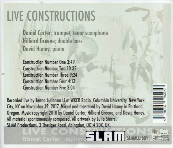 Daniel Carter, Hilliard Greene, David Haney (2) : Live Constructions (CD, Album)