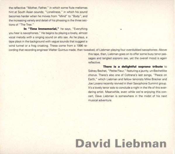David Liebman : The Distance Runner (CD, Album)