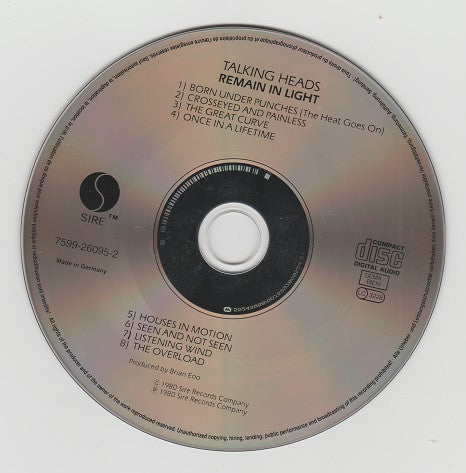 Talking Heads : Remain In Light (CD, Album, RE)