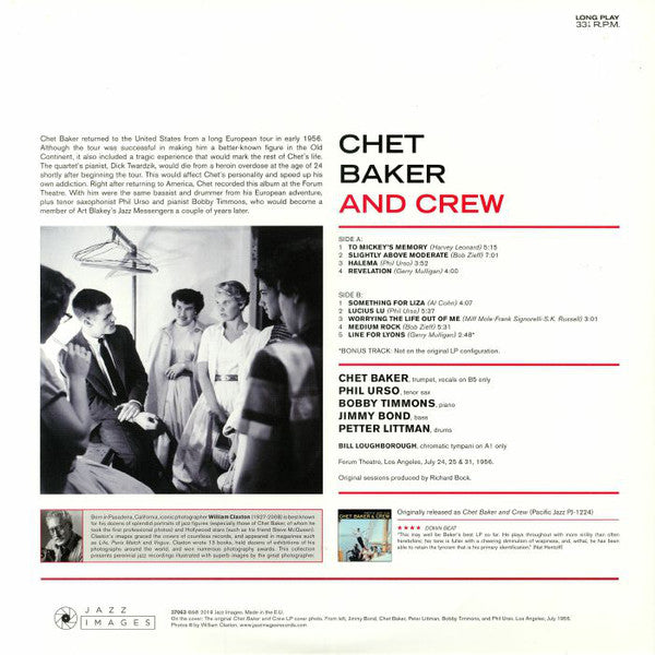Chet Baker & Crew : Chet Baker And Crew (LP, Album, Ltd, RE, 180)