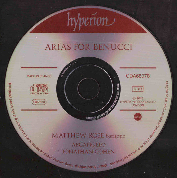 Matthew Rose (3), Arcangelo, Jonathan Cohen (7) : Arias For Benucci (CD, Album)