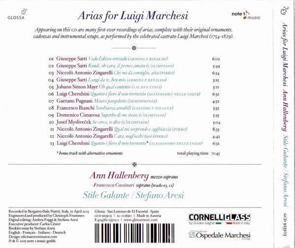 Ann Hallenberg, Stile Galante, Stefano Aresi : Arias For Luigi Marchesi - The Great Castrato Of The Napoleonic Era (CD, Album)
