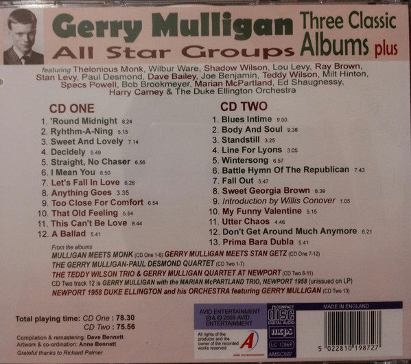 Gerry Mulligan : Three Classic Albums Plus (2xCD, Comp, RM)