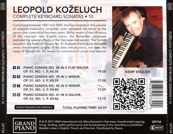 Leopold Koželuh - Kemp English (2) : Complete Keyboard Sonatas - 10 (CD, Album)