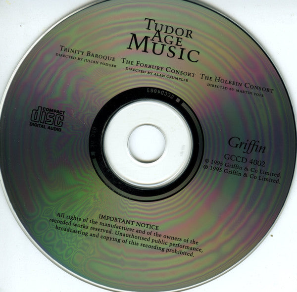 Trinity Baroque, The Forbury Consort, The Holbein Consort : Tudor Age Music (CD, Album)