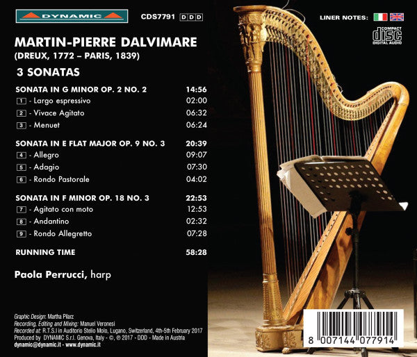 Martin-Pierre D'Alvimare, Paola Perrucci : 3 Sonatas (CD, Album)