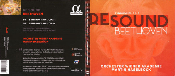 Ludwig van Beethoven, Orchester Wiener Akademie, Martin Haselböck : ReSound Beethoven - Symphonies 1 & 2 (CD, Album)