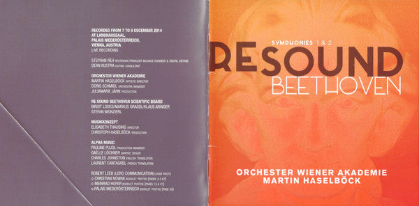 Ludwig van Beethoven, Orchester Wiener Akademie, Martin Haselböck : ReSound Beethoven - Symphonies 1 & 2 (CD, Album)