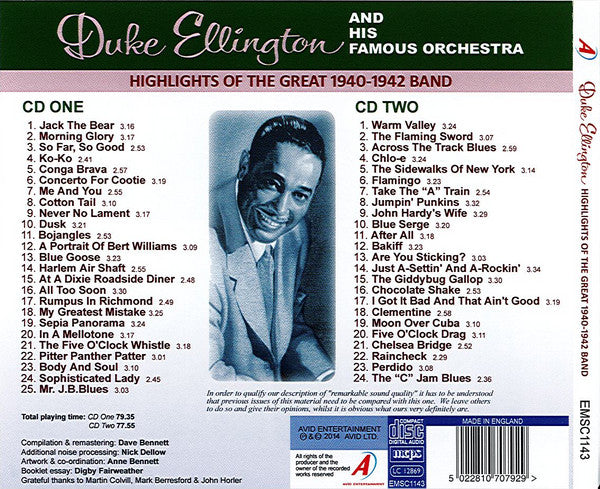 Duke Ellington : Highlights Of The Great 1940-1942 Band (2xCD, Comp)