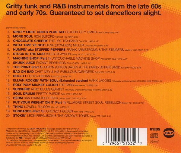 Various : Instrumental Explosion (Incendiary Funk And R&B Instrumentals 1966-1973) (CD, Comp, Mono)