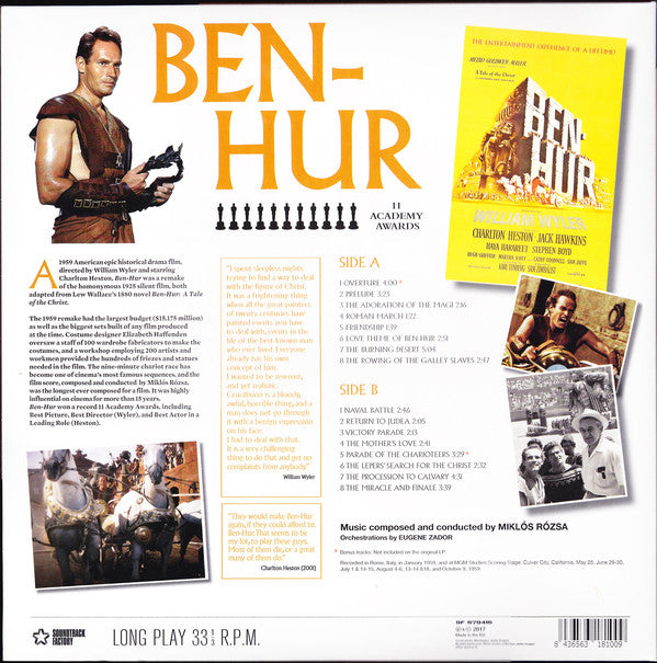 Miklós Rózsa : Ben-Hur (Original Motion Picture Soundtrack) (LP, Ltd, RE, 180)