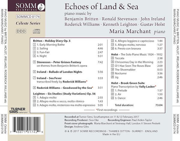Benjamin Britten, Gustav Holst, John Ireland, Roderick Williams (3), Maria Marchant, Kenneth Leighton : Echoes Of Land & Sea (CD, Album)