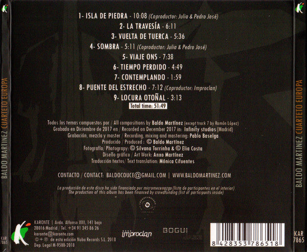 Baldo Martinez : Cuarteto Europa (CD, Album)