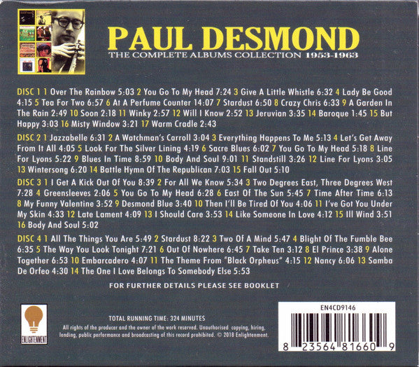 Paul Desmond : The Complete Albums Collection 1953-1963 (4xCD, Comp + Box)