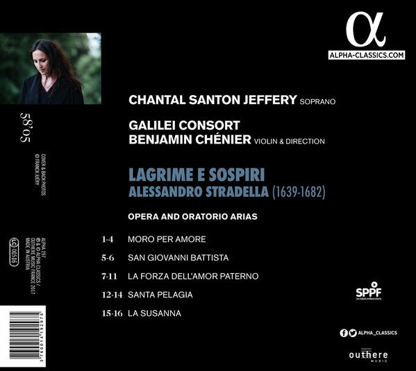 Alessandro Stradella, Chantal Santon, Galilei Consort, Benjamin Chénier : Lagrime E Sospiri (CD, Album)
