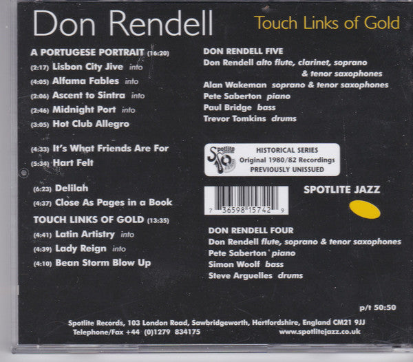 Don Rendell Four / Five : Touch Links Of Gold & A Portuguese Portrait (CD)