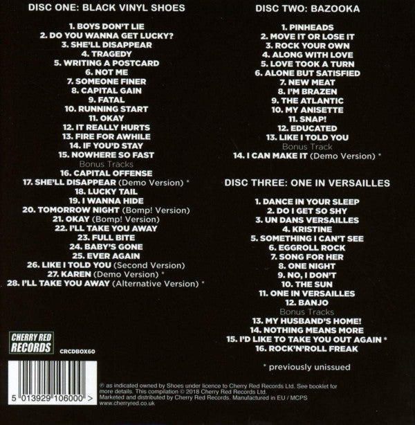 Shoes : Black Vinyl Shoes Anthology 1973-1978 (CD, Album, RE, RM + CD, Album, RE, RM + CD, Album,)
