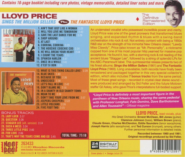 Lloyd Price : Sings The Million Sellers Plus The Fantastic Lloyd Price (CD, Comp, RM)