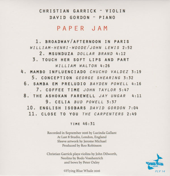 Chris Garrick, David Gordon (5) : Paper Jam (CD, Album)