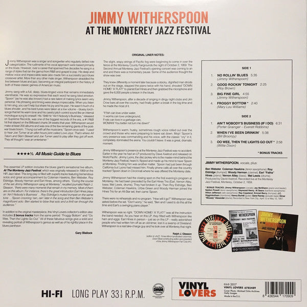 Jimmy Witherspoon : At The Monterey Jazz Festival (LP, Album, Ltd, RE, 180)