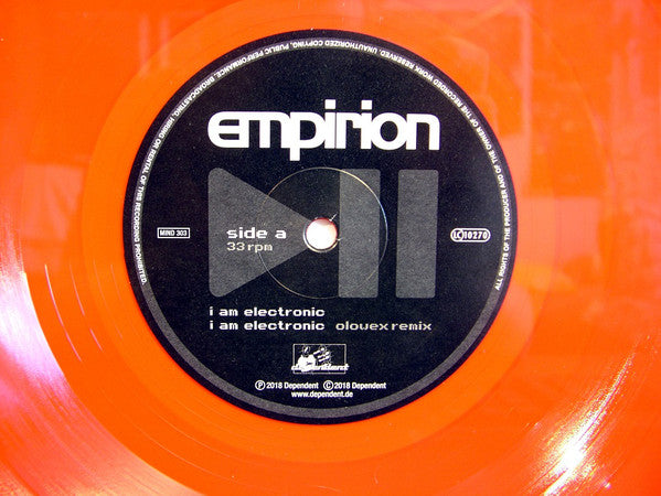 Empirion : I Am Electronic / Red Noise (12", Maxi, Ltd, Red)