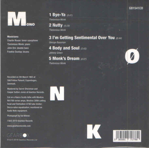 Thelonious Monk : Mønk (CD, Album, Mono)