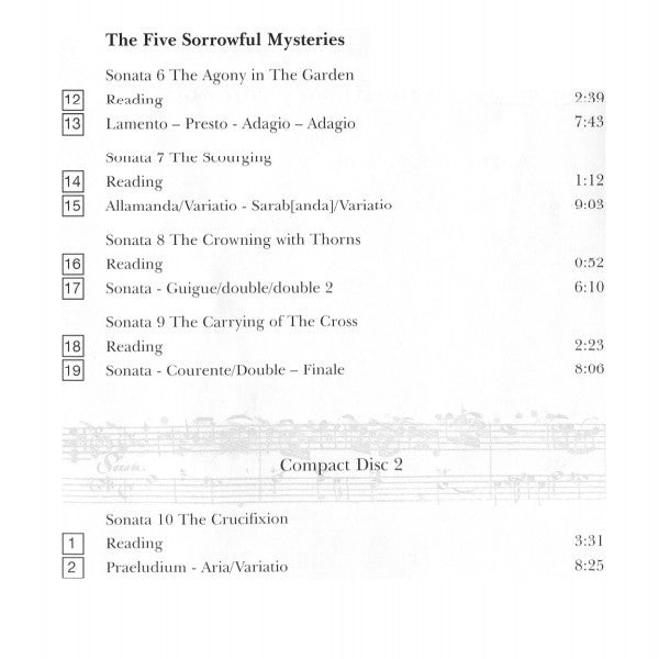Heinrich Ignaz Franz Biber, Pavlo Beznosiuk, David Roblou, Paula Chateauneuf, Richard Tunnicliffe, Timothy West : The Rosary Sonatas (2xCD, Album)