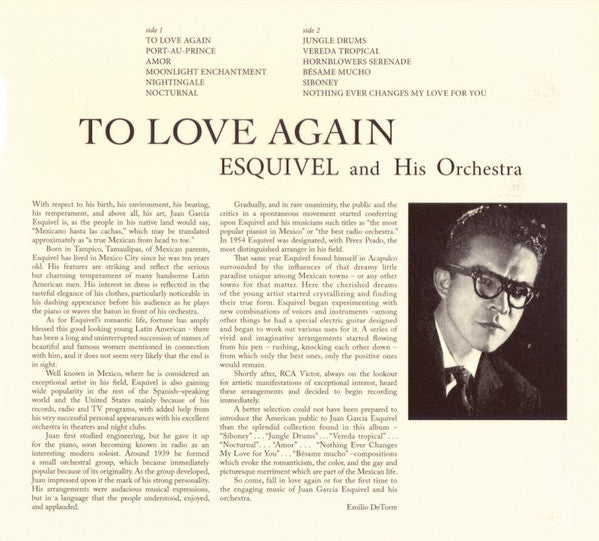 Esquivel And His Orchestra : To Love Again + Cabaret Tragico (CD, Comp)